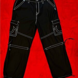 True Religion-Mr Pocket Slim Parachute Pants-Size 33-Black